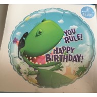 You Rule! Dinosaur T-Rex Happy Birthday Balloon